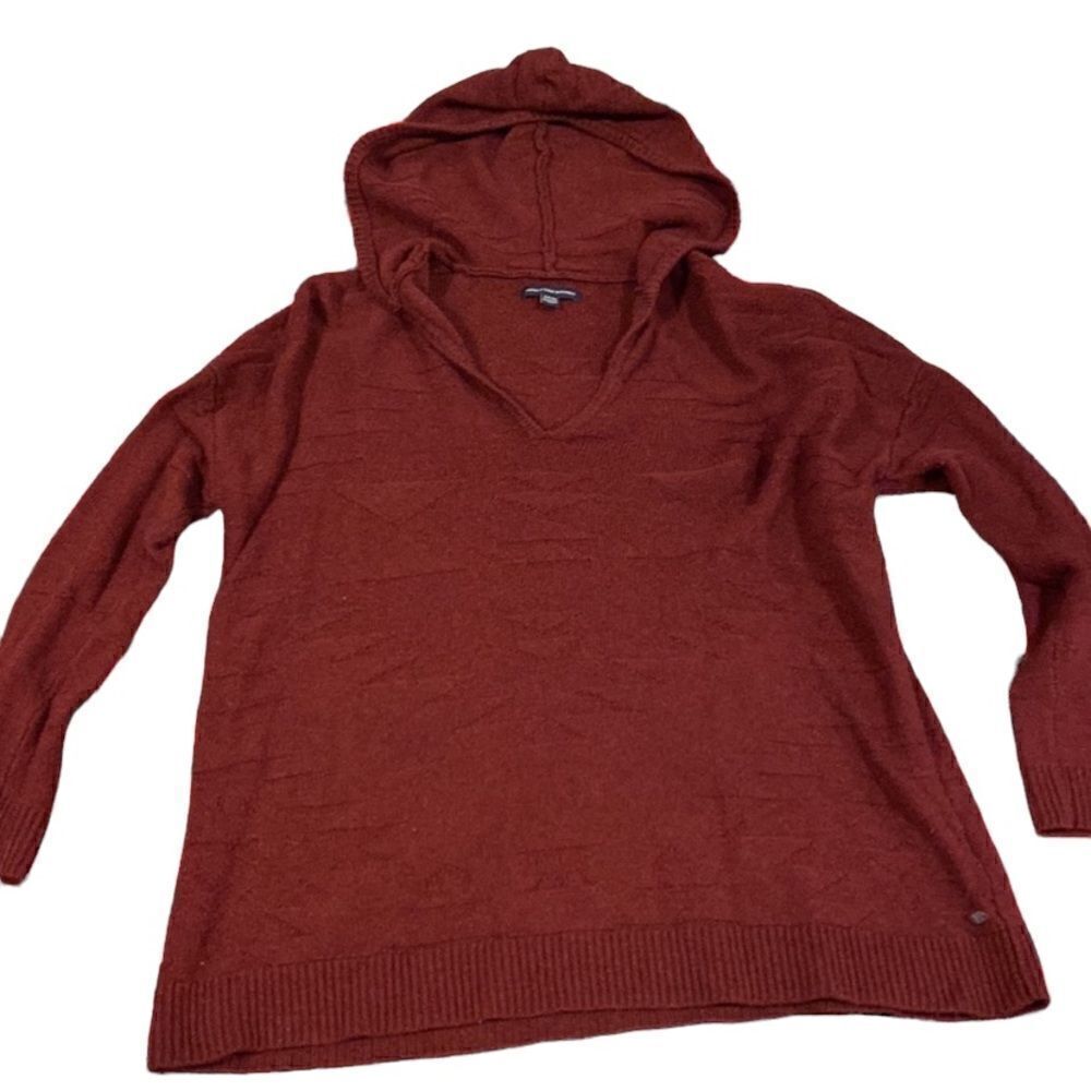 AEO Hooded V neck Aztec Sweater